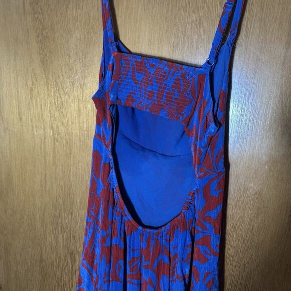 MADEWELL Empire Waist Tank Maxi Dress Sz 0 Red And Blue Floral FLAWED - READ - Picture 10 of 11